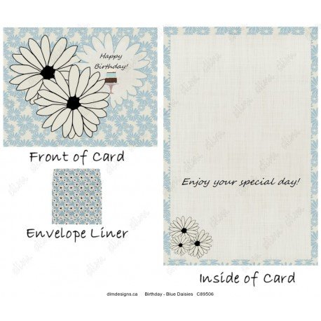 Birthday - Blue Daisies