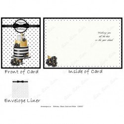 Birthday - Black, Gold and White