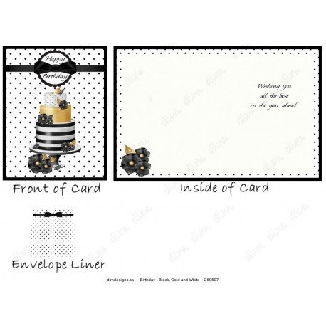 Birthday - Black, Gold and White