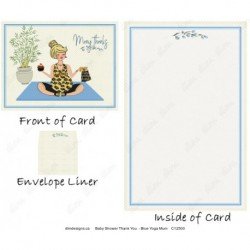 Baby Shower Thank You  - Blue Yoga Mum