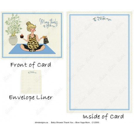 Baby Shower Thank You  - Blue Yoga Mum