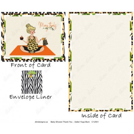 Baby Shower Thank You  - Safari Yoga Mum