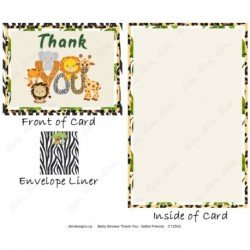 Baby Shower Thank You - Safari Friends