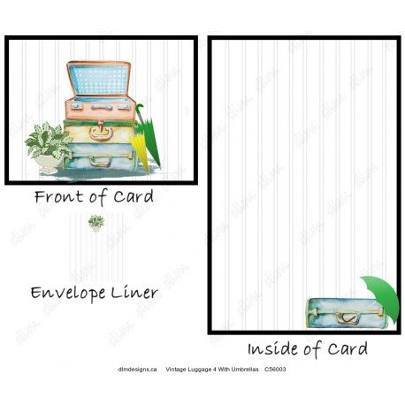 Vintage Luggage 4 With Umbrellas